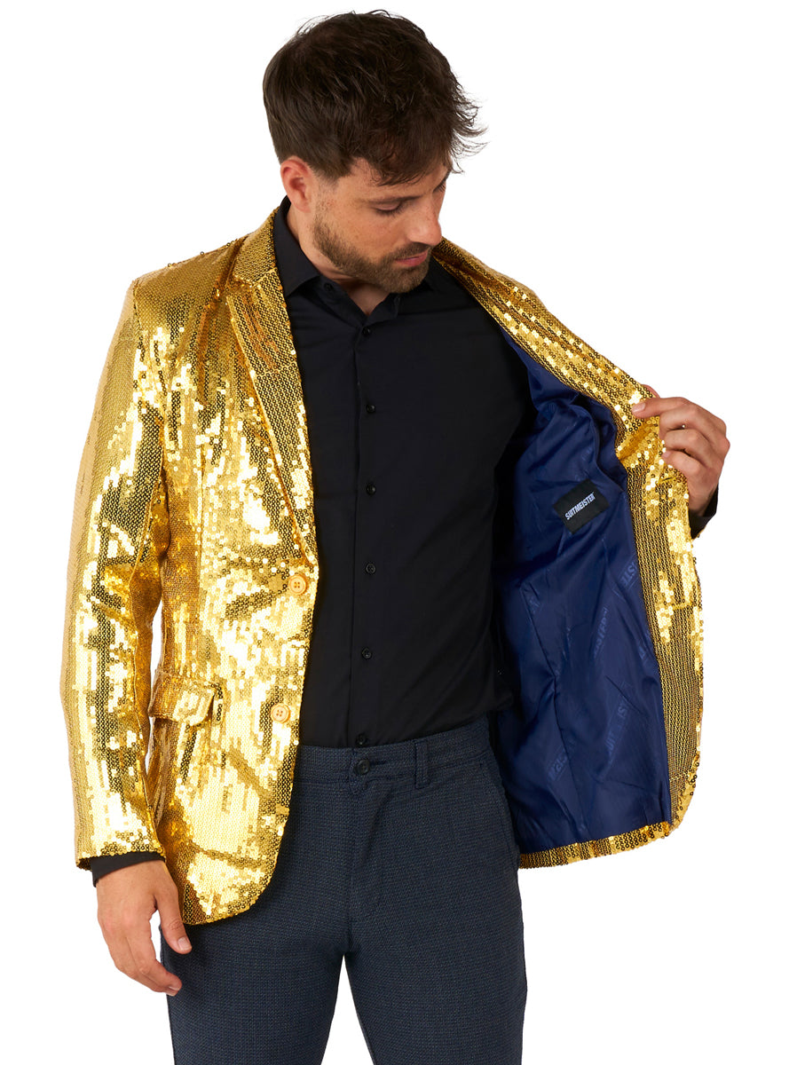 Gold Sequinned Costume Jacket for Men - Alternative Image