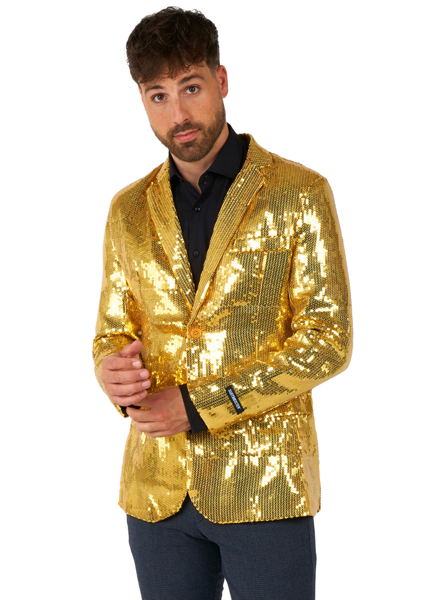 Gold Sequinned Costume Jacket for Men - Main Image