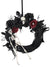 Black and Red Floral Skeleton Halloween Wreath