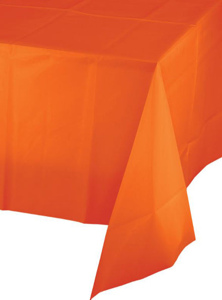 Sunkissed Orange 274cm Plastic Table Cover – Main Image