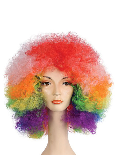 Adults Fluffy Rainbow Super Afro Costume Wig