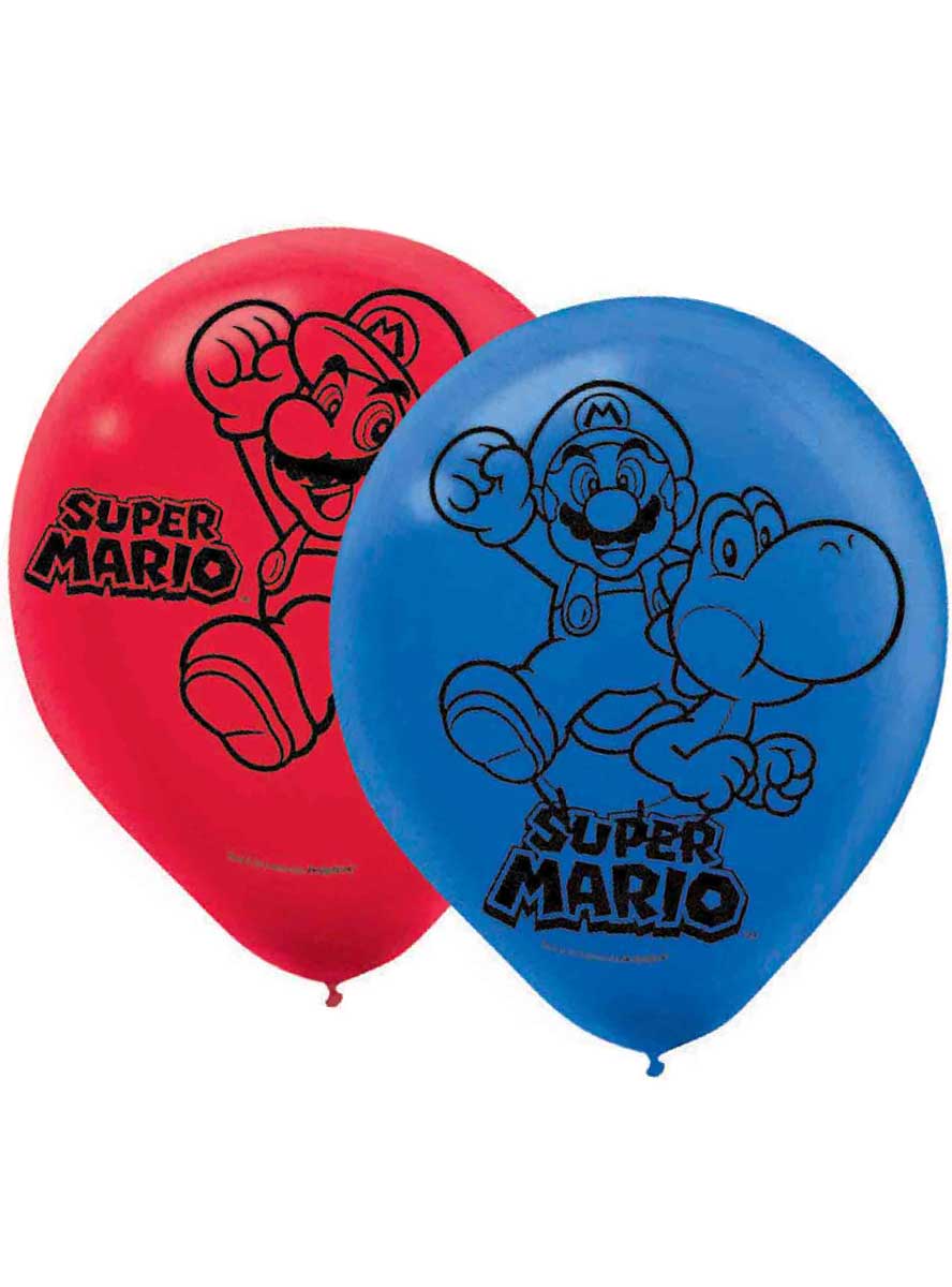 Image Of Super Mario Brothers 6 Pack Party Balloons