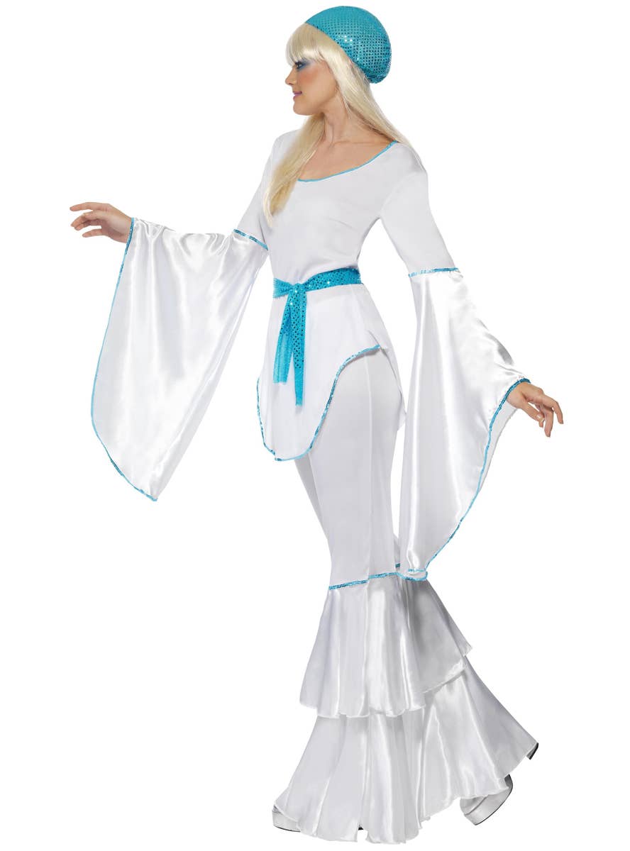 ABBA Super Trooper Women's White 1970's Costume - Side Image