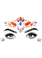 Stick On Purple and Orange Glow in the Dark Face Jewels - Main Image