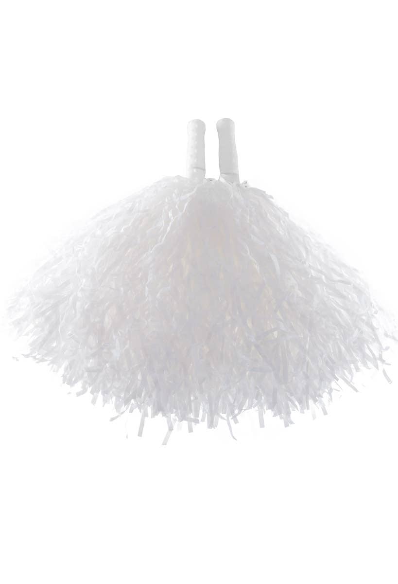 White Cheerleader Pom Poms Costume Accessory