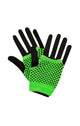 Short Neon Green 80's Fingerless Fishnet Costume Gloves 