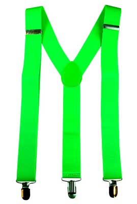 Adjustable Neon Green Costume Suspenders 