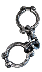 Medieval Prisoner Silver Chained Wrist or Ankle Shackles Costume Accessory