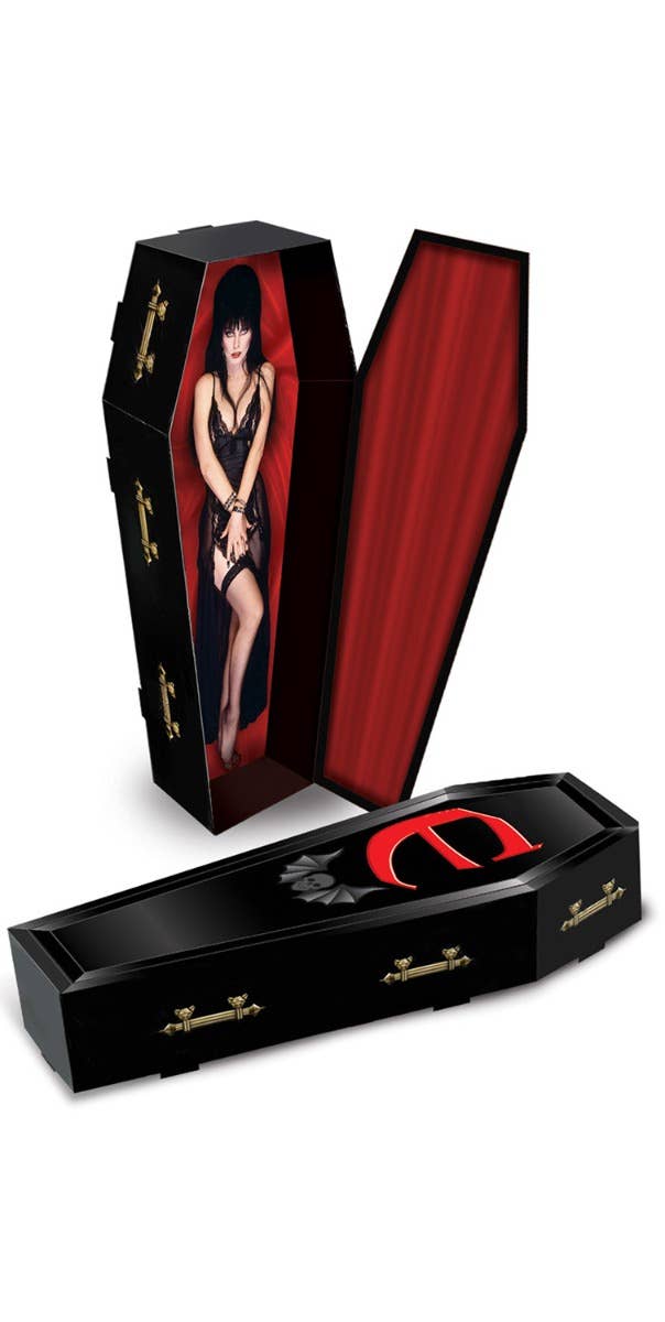Image of Elvira 3D Coffin Centrepiece Halloween Decoration