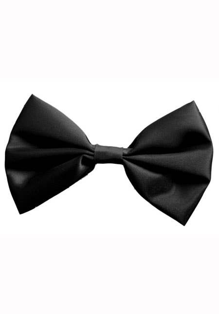 Black Satin Bow Tie Costume Accessory