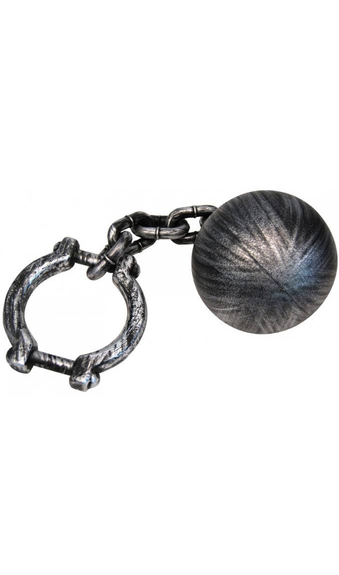 Jumbo Silver Ball and Chain Novelty Ball and Chain Ankle Shackle
