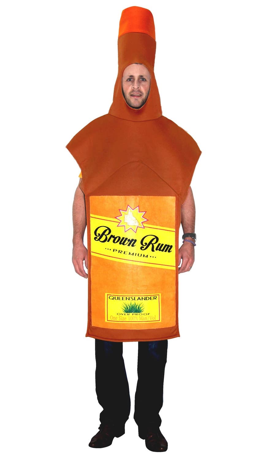 Brown Rum Bottle Novelty Adult's Fancy Dress Costume