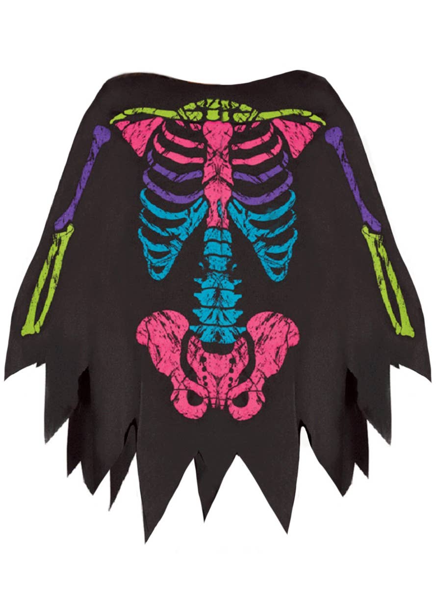 Women's Rainbow Skeleton Print Costume Poncho