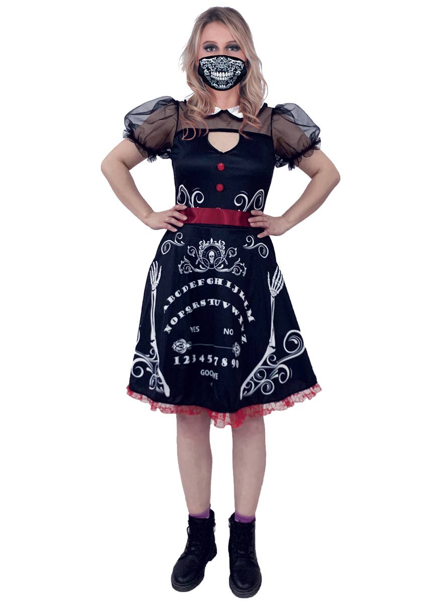 Image of Womens Halloween Costume, Womens Black and Red Ouija Board Costume