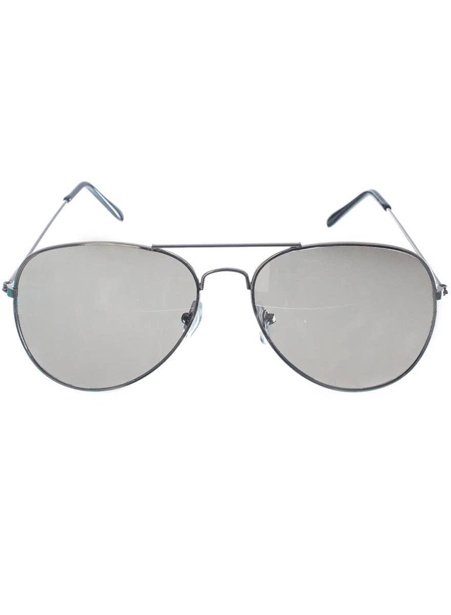 Aviator Costume Glasses with Silver Frames