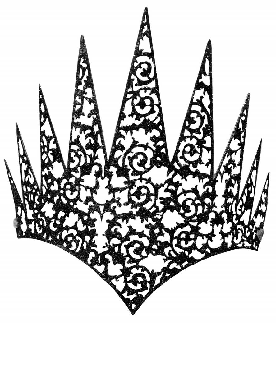 Black Glitter Dark Queen Crown Costume Accessory