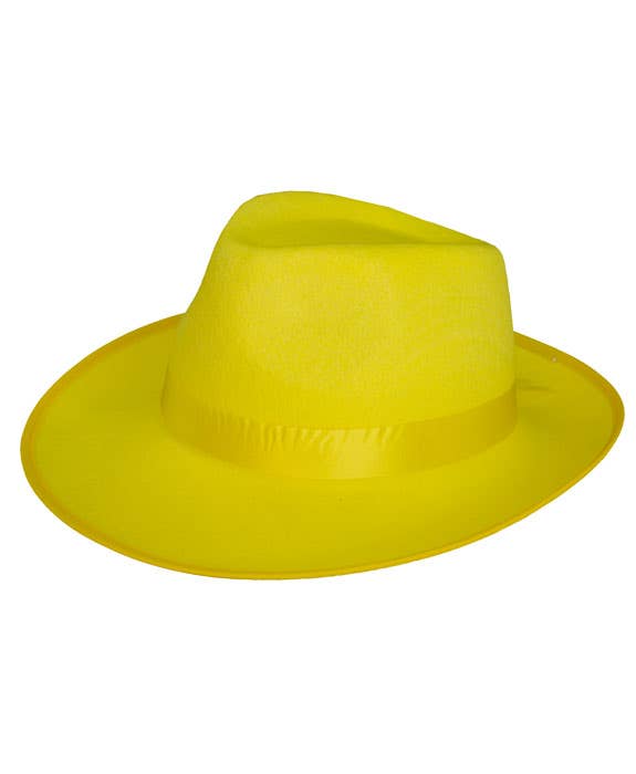 Yellow 1920s Gangster Fedora Hat Costume Accessory - Main Image