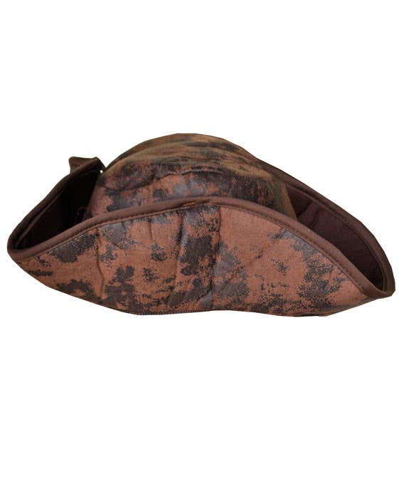 Brown Faux Suede Captain Jack Tricorn Pirate Costume Hat 