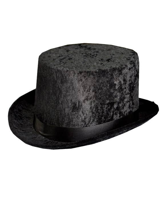 Black Velvet Costume Top Hat Front View