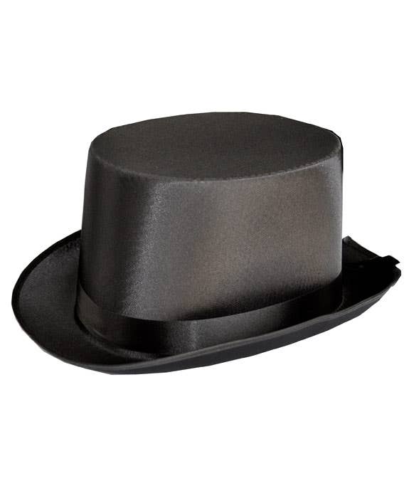 Black Satin Costume Top Hat for Adults