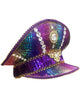 Purple Rainbow Metallic Deluxe Festival Cap Costume Accessory Main Image