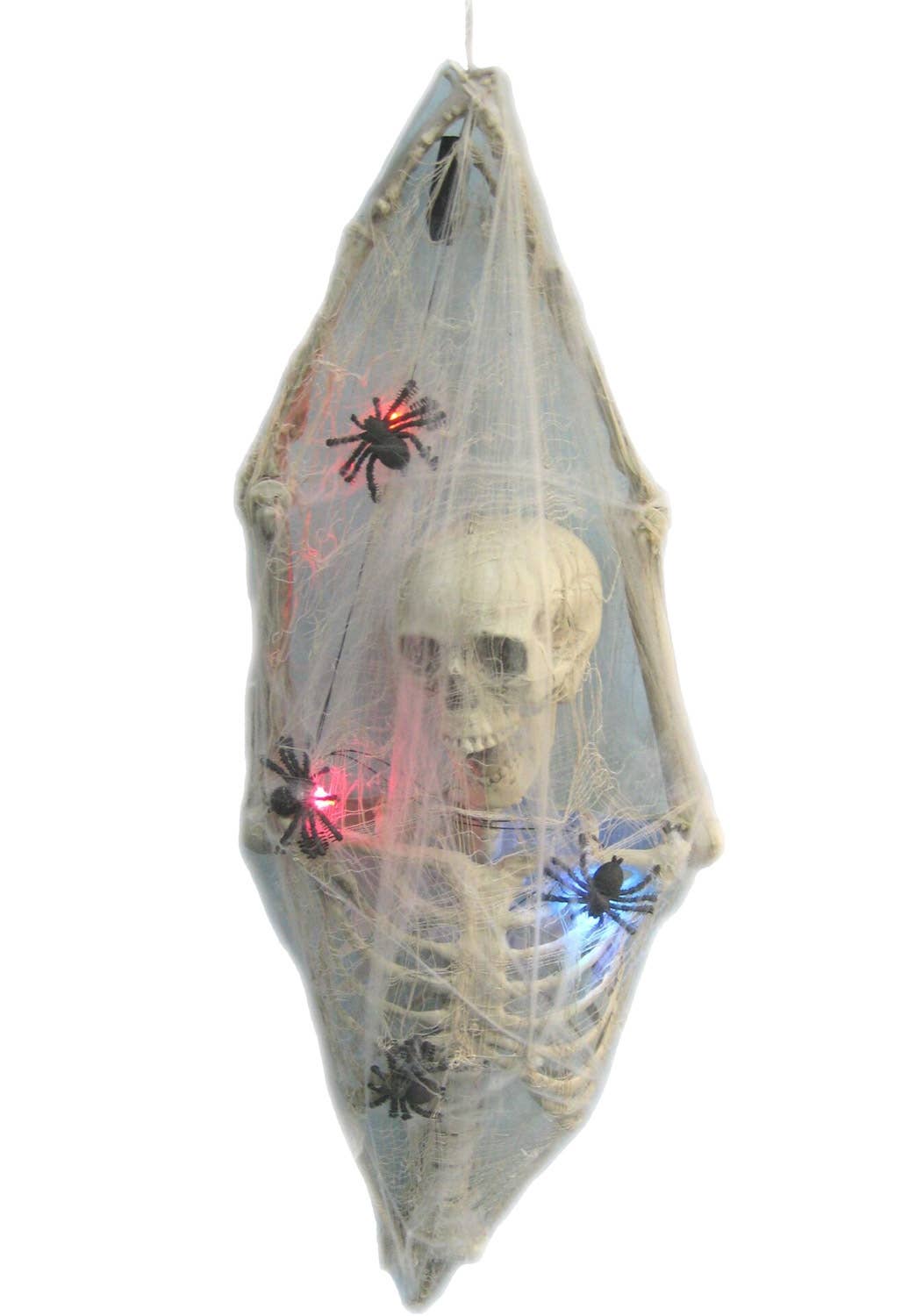 Cocooned Light Up Skeleton Hanging Halloween Prop Main Image