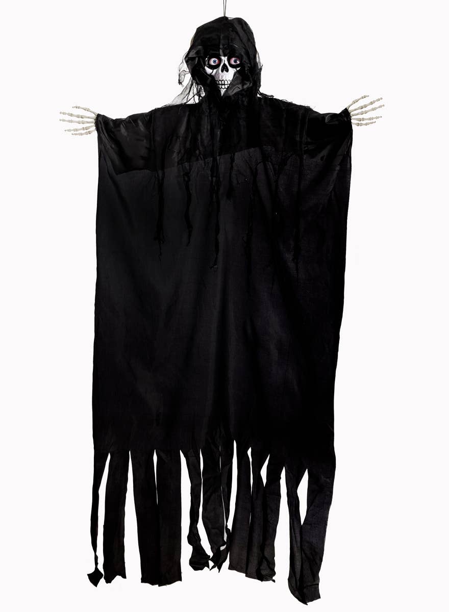 Life Size Black Animated Grim Reaper Halloween Decoration