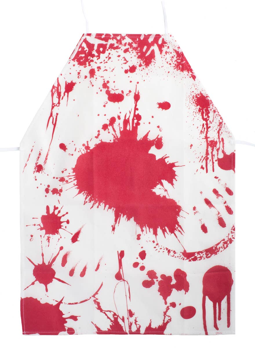 thumbnail image 2 of Unisex Bloody Surgeon Apron – Horror Fancy Dress Costume – White Flannel With Blood Splatter 2 of 5