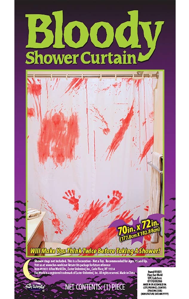 Blood Splattered Halloween Shower Curtain Decoration 1