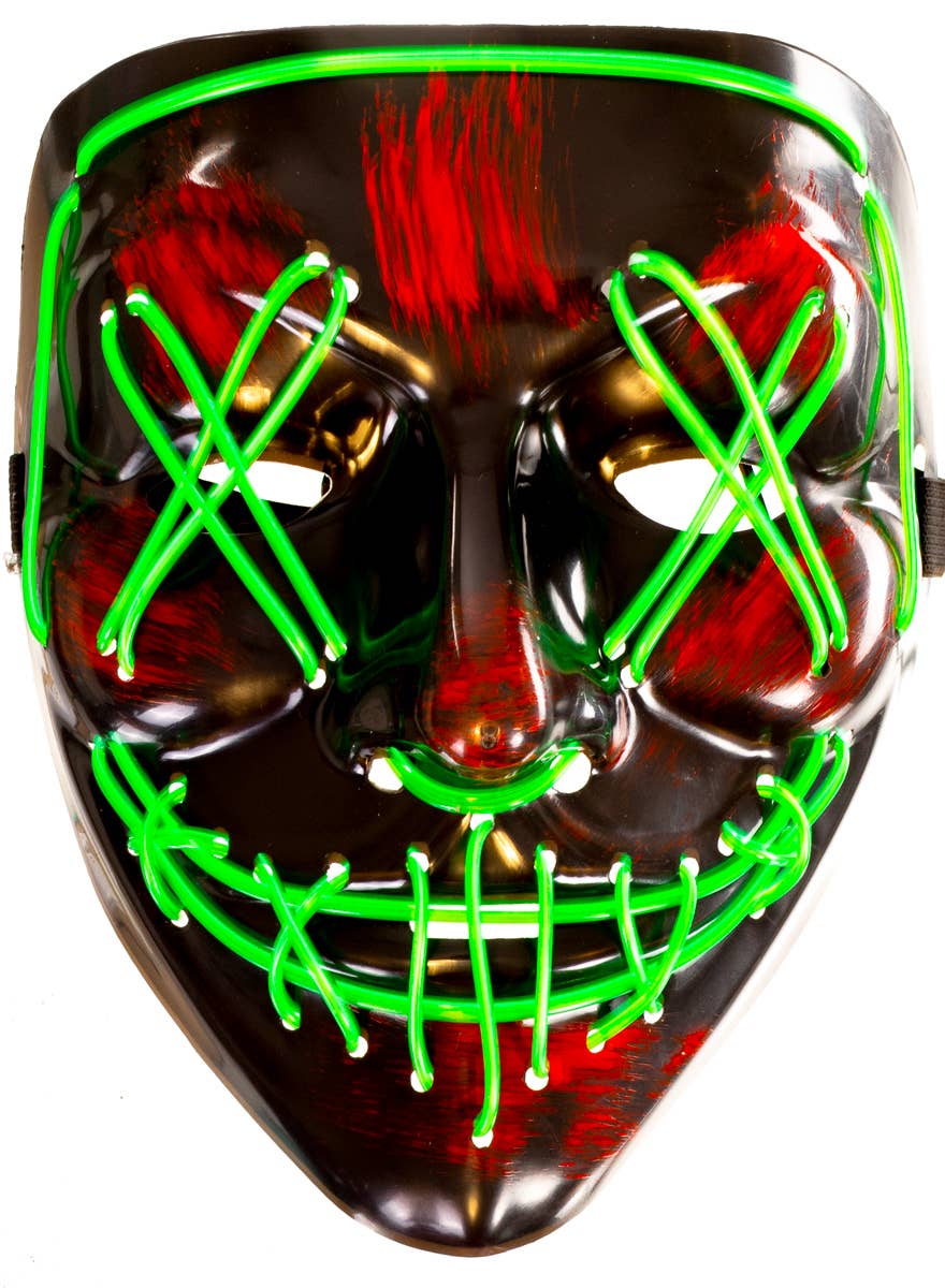 Light Up Black and Neon Green Purge Mask - Main Image