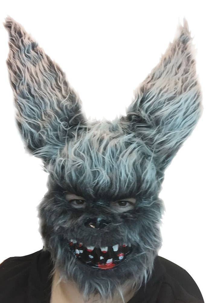 Grey Evil Rabbit Halloween Mask | Adults Creepy Rabbit Costume Mask