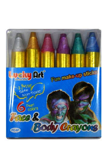 6 Mini Pearl Colour Costume Makeup Crayons