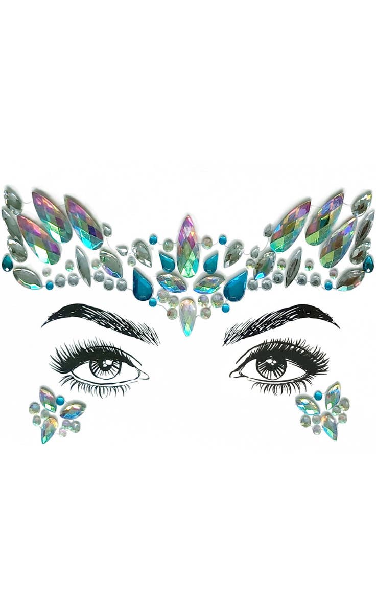 Diamond Daze Mermaid Festival Self Adhesive Face Jewels Costume Accessory Main Image