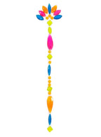 Neon Rave Babe Stick On Hair Jewels - Main Image