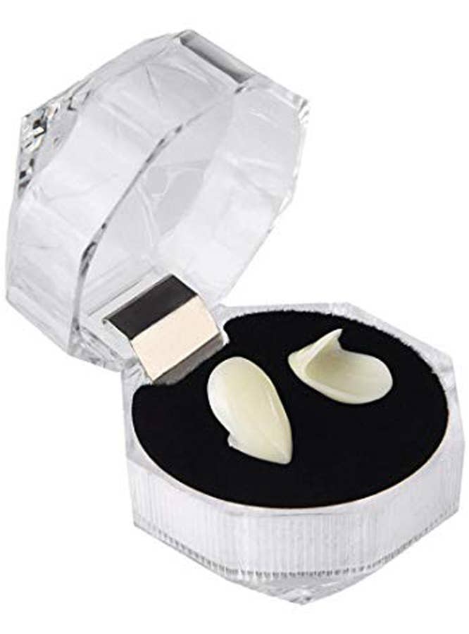 White Vampire Fang Tooth Caps Alternate Image