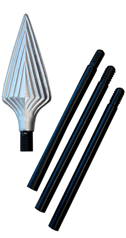 Long Collapsible Medieval Silver Spear Costume Accessory Weapon