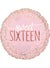 Image of Sweet 16 Pink and Gold 45cm Party Balloon