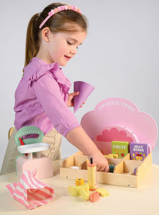 Sweets Pic N Mix Shop Kids Wooden Toy Set - Lifestyle Image 3