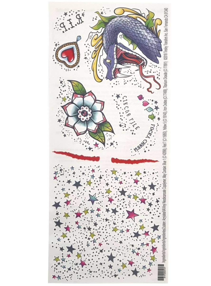 Image of Novelty Illustrated Character Temporary Tattoos - Alternate Image 2