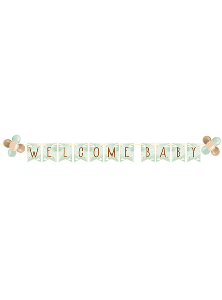 Teddy Bear Welcome Baby Banner Sign - Main Image