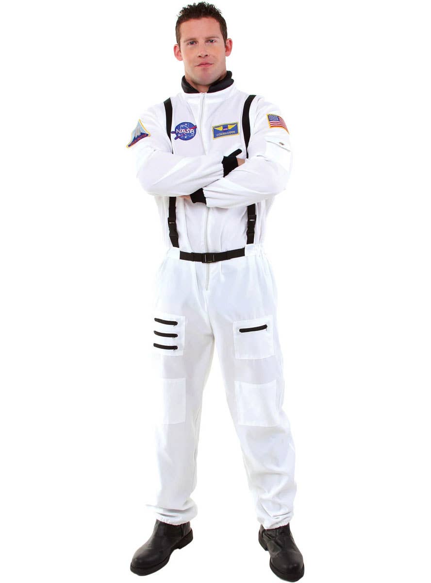 Image of Space Astronaut Teen Boys White Jumpsuit Costume