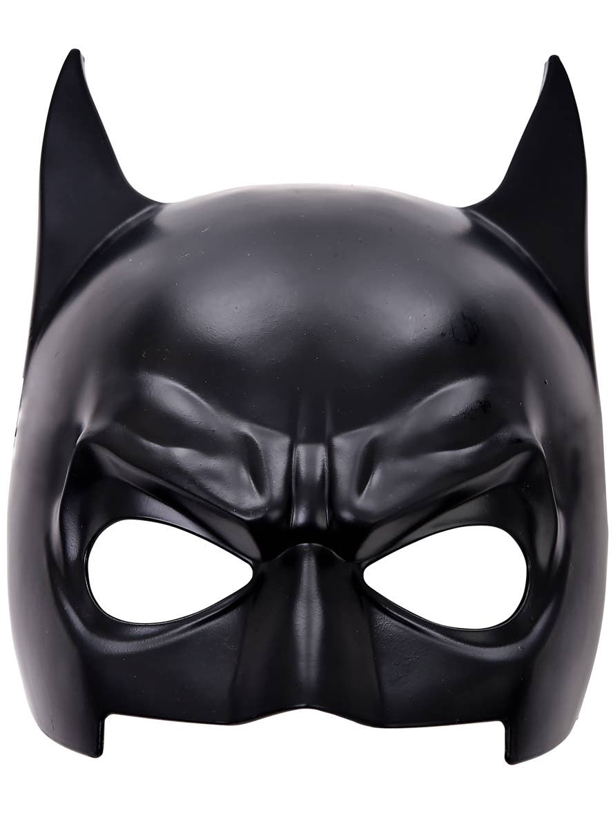 Black Plastic Batman Style Costume Mask