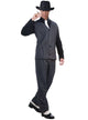 Mens Black and White Pinstripe Gangster Suit Costume