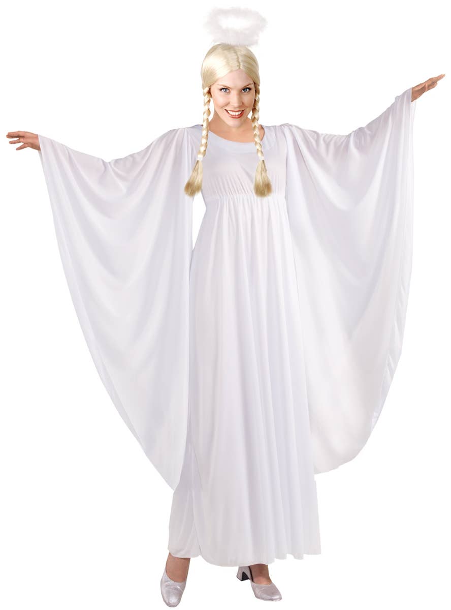 Festive White Christmas Angel Women's Costume