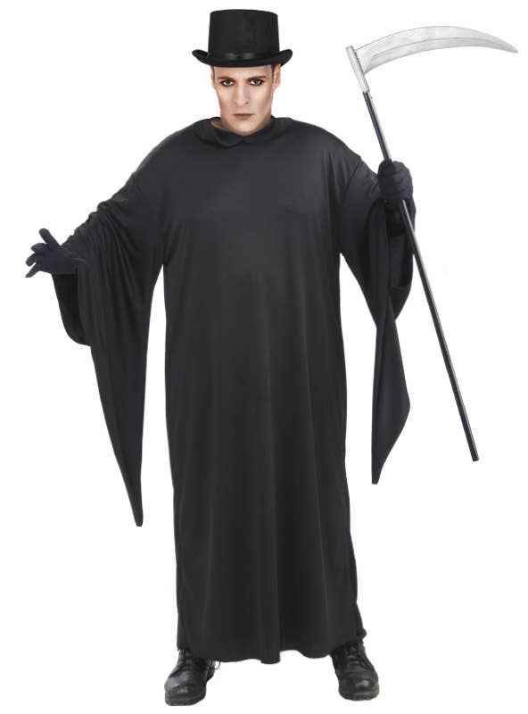 Long Black Grim Reaper Men's Halloween Costume