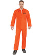 Orange Correctional Prisoner Men's Costume Jumpsuit