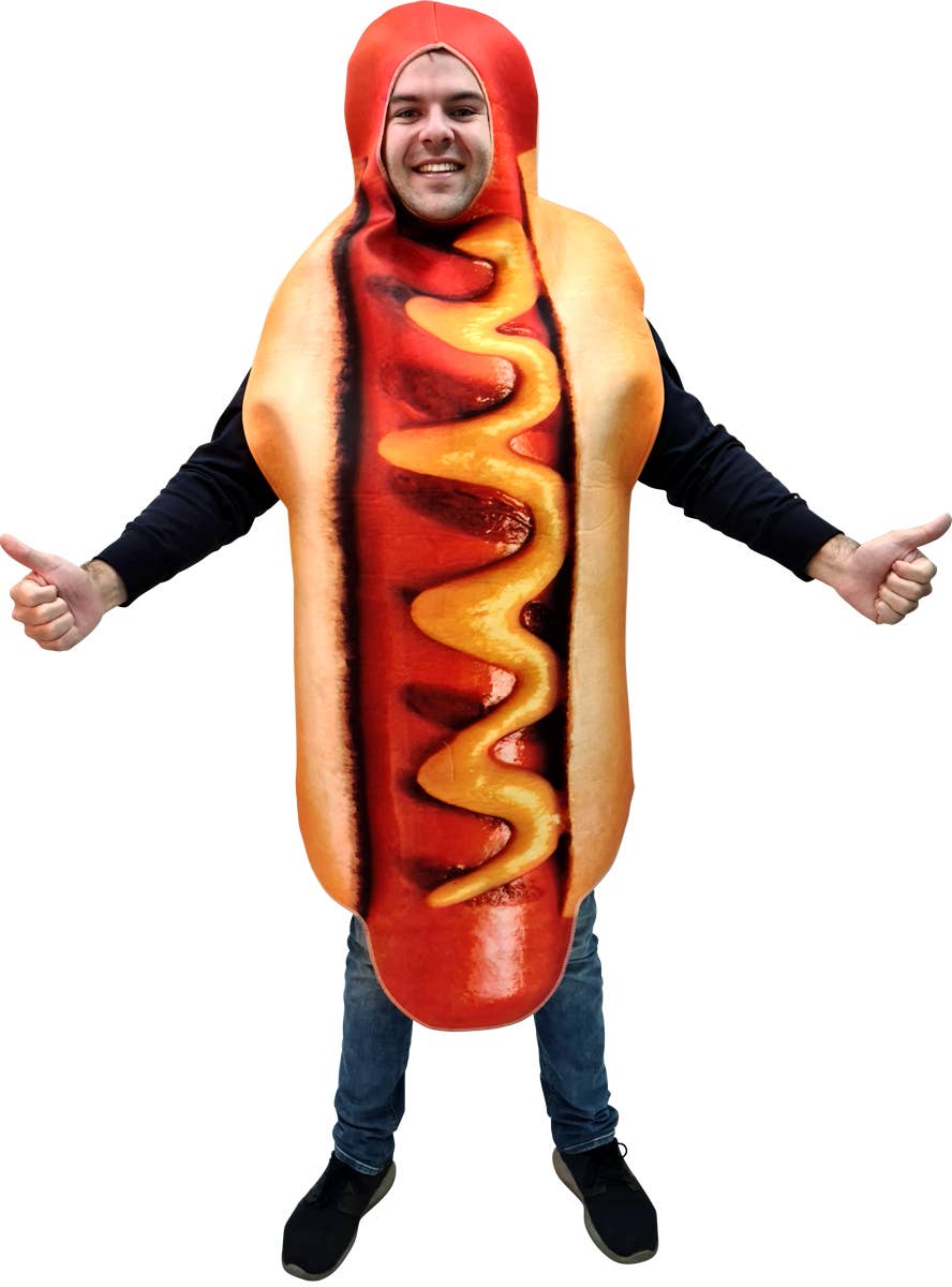 Adults Funny Hot Dog with Mustard Costume