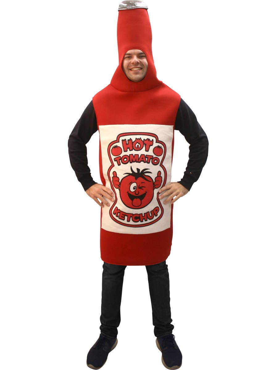 Adults Funny Red Tomato Sauce Bottle Costume