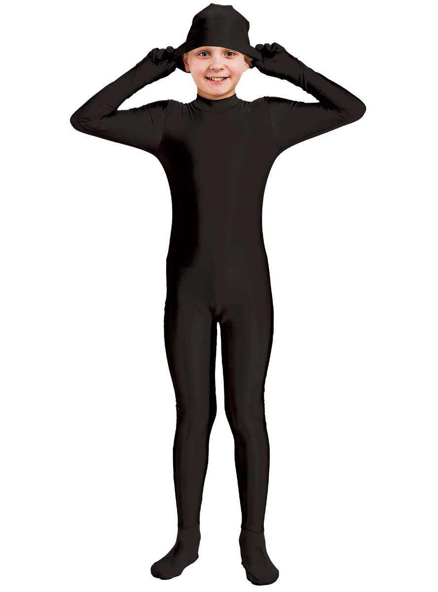 Teen Boys Black Second Skin Suit Costume