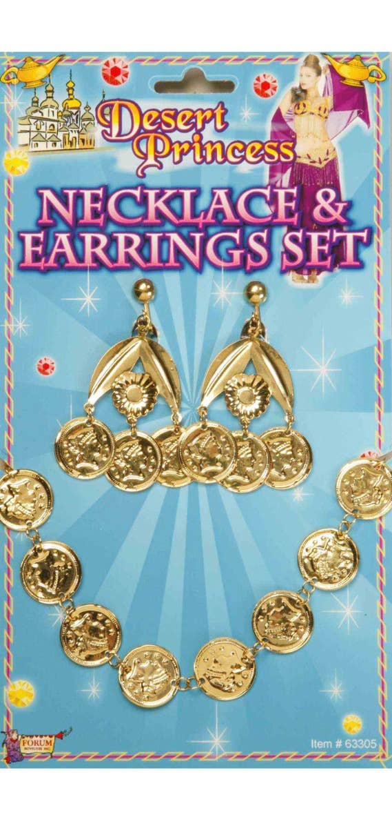 Gold Coins Gypsy Necklace and Earrings Set | COSTUME ACCESSORIES